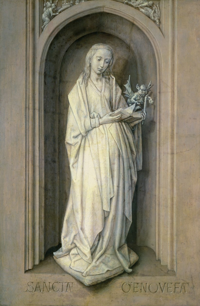 St. Genevieve (d.c.500), c.1479 (panel) autorstwa Hugo van der Goes