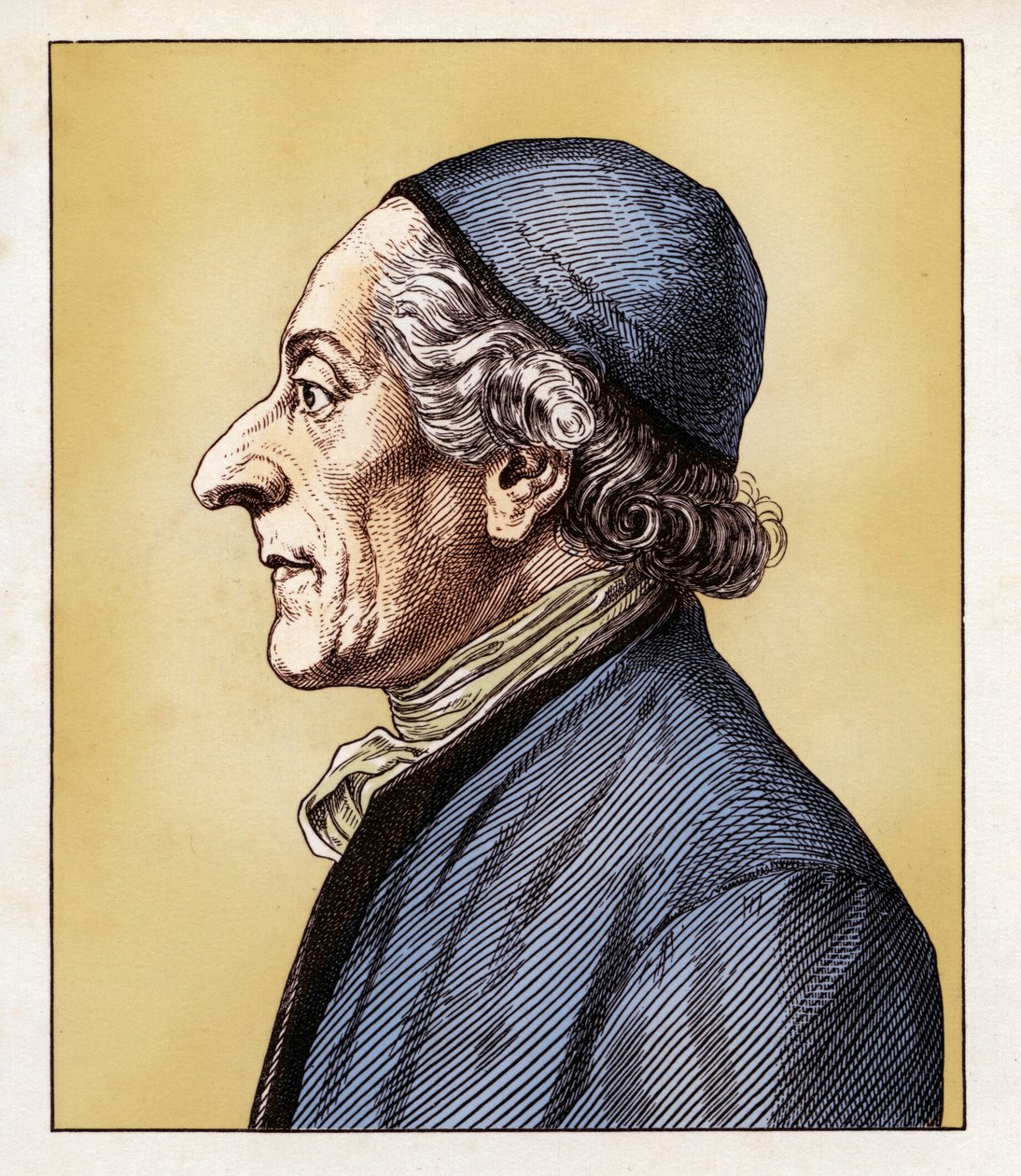 Johann Caspar LAVATER (11 listopada 1741 - 2 stycznia 1801) 1854 (grawerowanie) autorstwa Hugo Bürkner