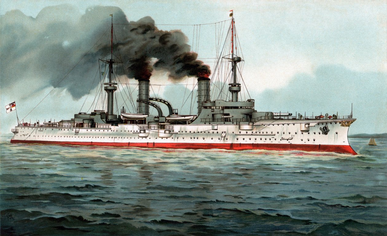 ŚM Duży krążownik Fürst Bismarck autorstwa Hugo Graf