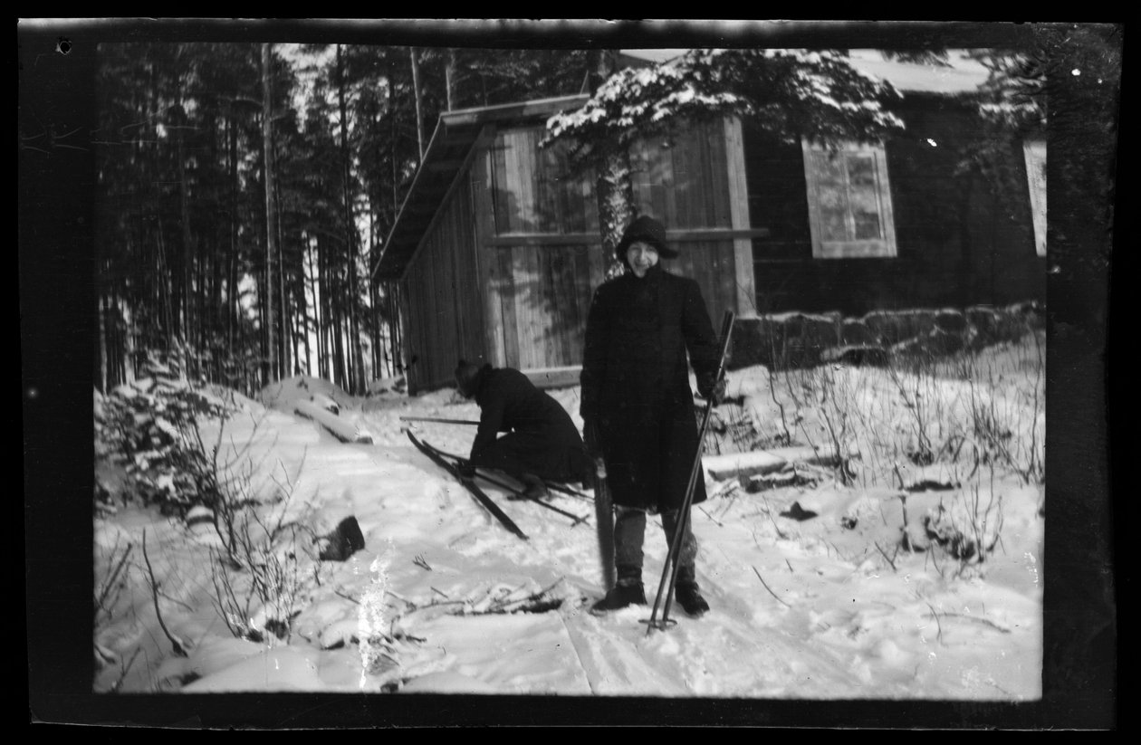 Arne Homén i Guido Simberg i ich narty autorstwa Hugo Simberg