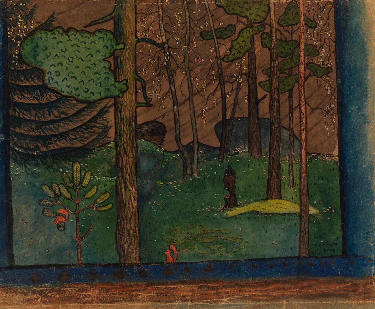 Jesień w lesie autorstwa Hugo Simberg