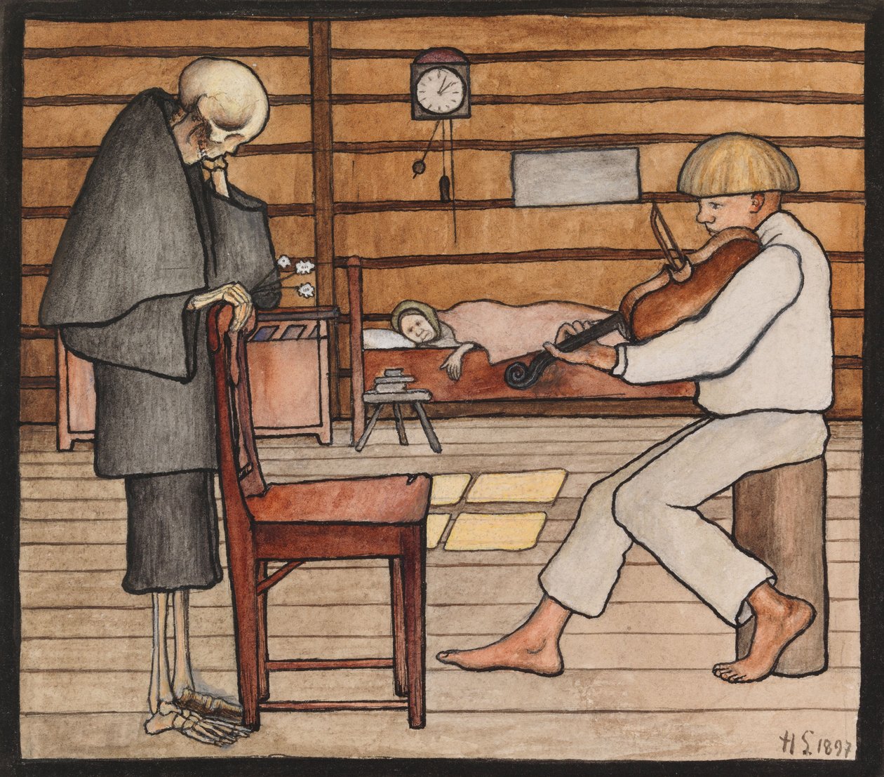 Śmierć nas słucha autorstwa Hugo Simberg