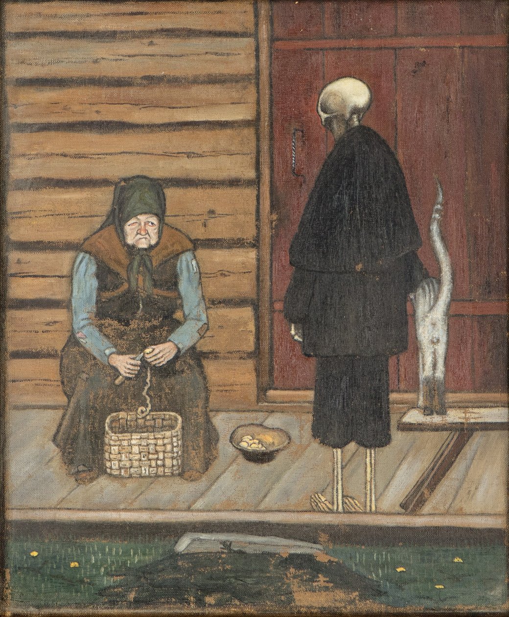 Śmierć i obieraczka do ziemniaków autorstwa Hugo Simberg