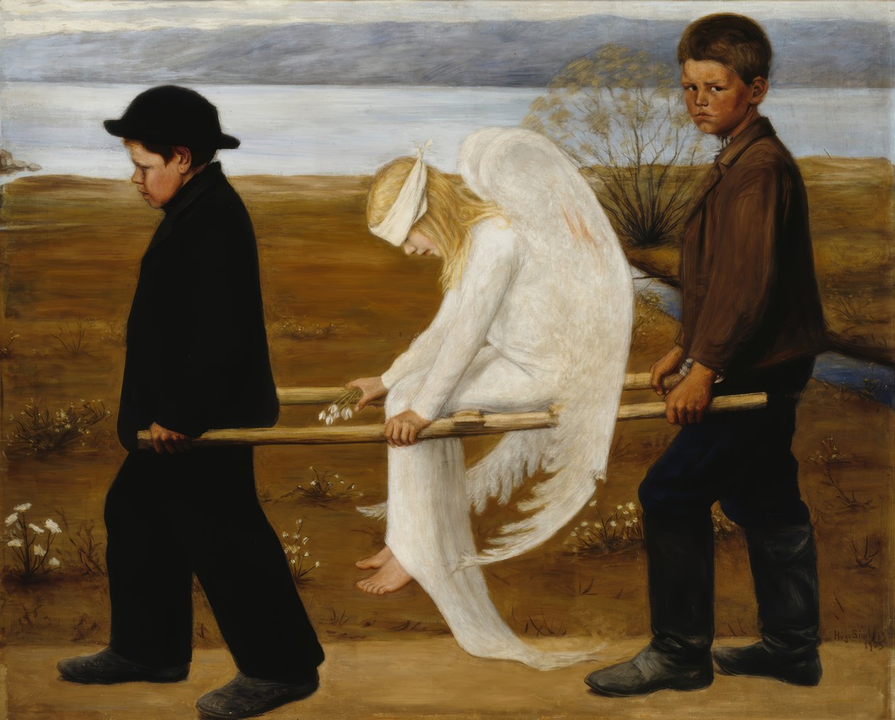 Zraniony anioł autorstwa Hugo Simberg