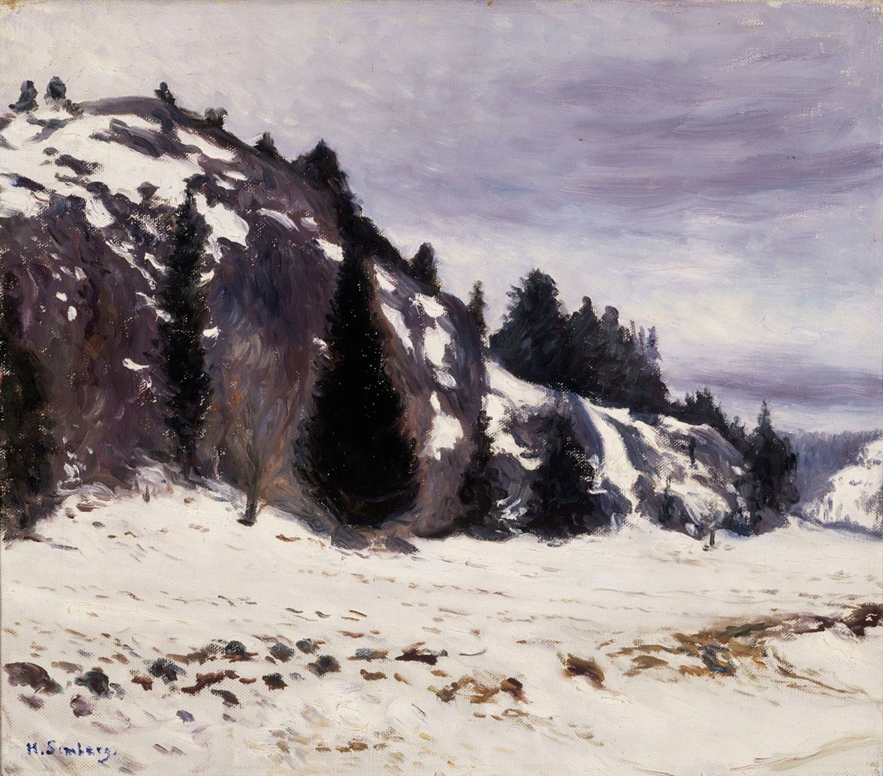 Zimowy krajobraz autorstwa Hugo Simberg