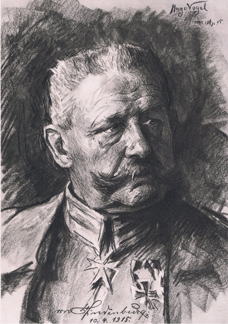Nowy Marshall Vorwarts, ilustracja z Hindenburga wydana przez Daterlandischer Derlag C U Weller Berlin, 1922 autorstwa Hugo Vogel