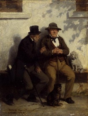Dwóch mężczyzn ze swoimi psami autorstwa Hugo Wilhelm Kauffman