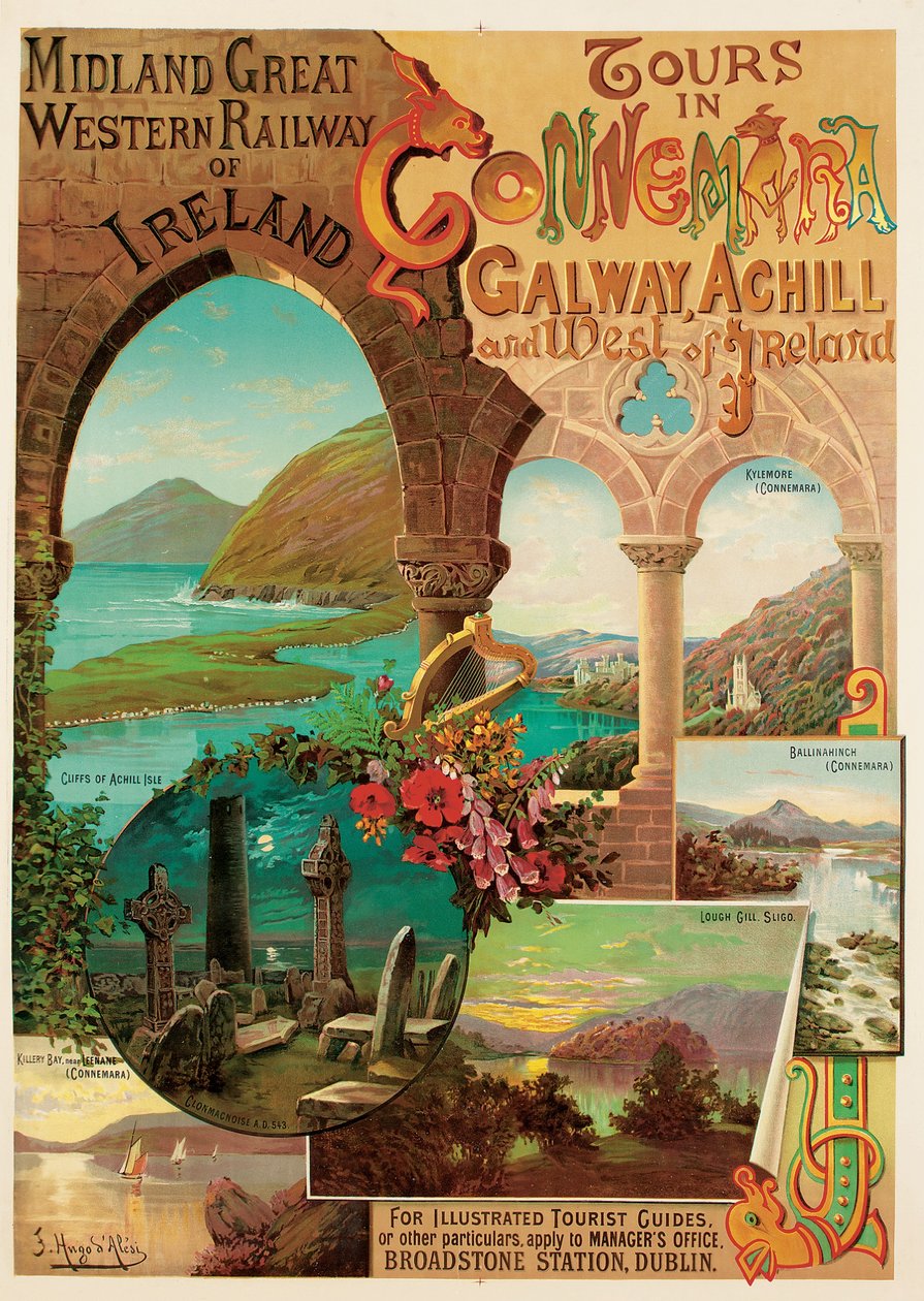 Wycieczki w Connemara, Midland Great Western Railway of Ireland autorstwa Hugo d Alesi