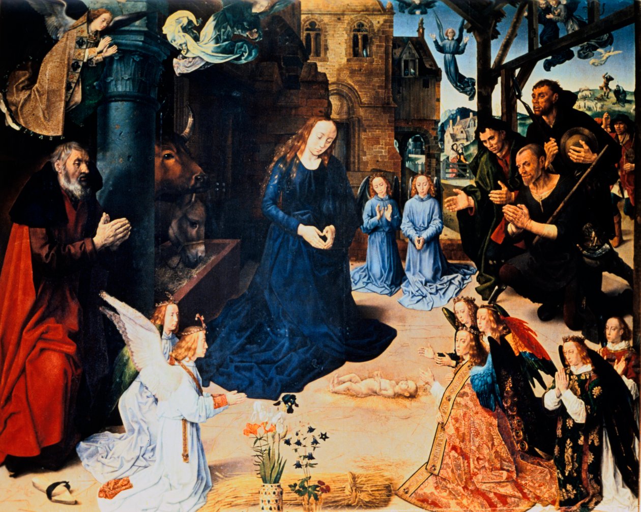 Adoracja Pasterza, 1476-1479. autorstwa Hugo van der Goes