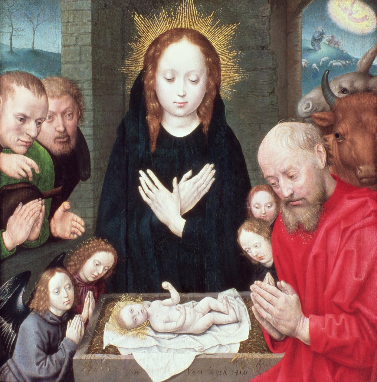 Adoracja pasterzy (tempera na panelu) autorstwa Hugo van der Goes
