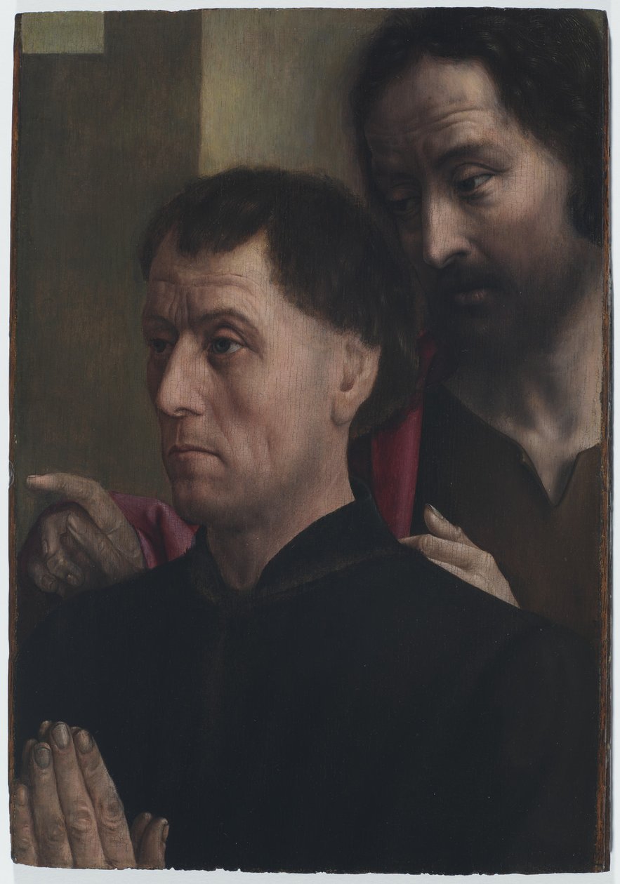 Portret modlącego się mężczyzny ze świętym Janem Chrzcicielem autorstwa Hugo van der Goes