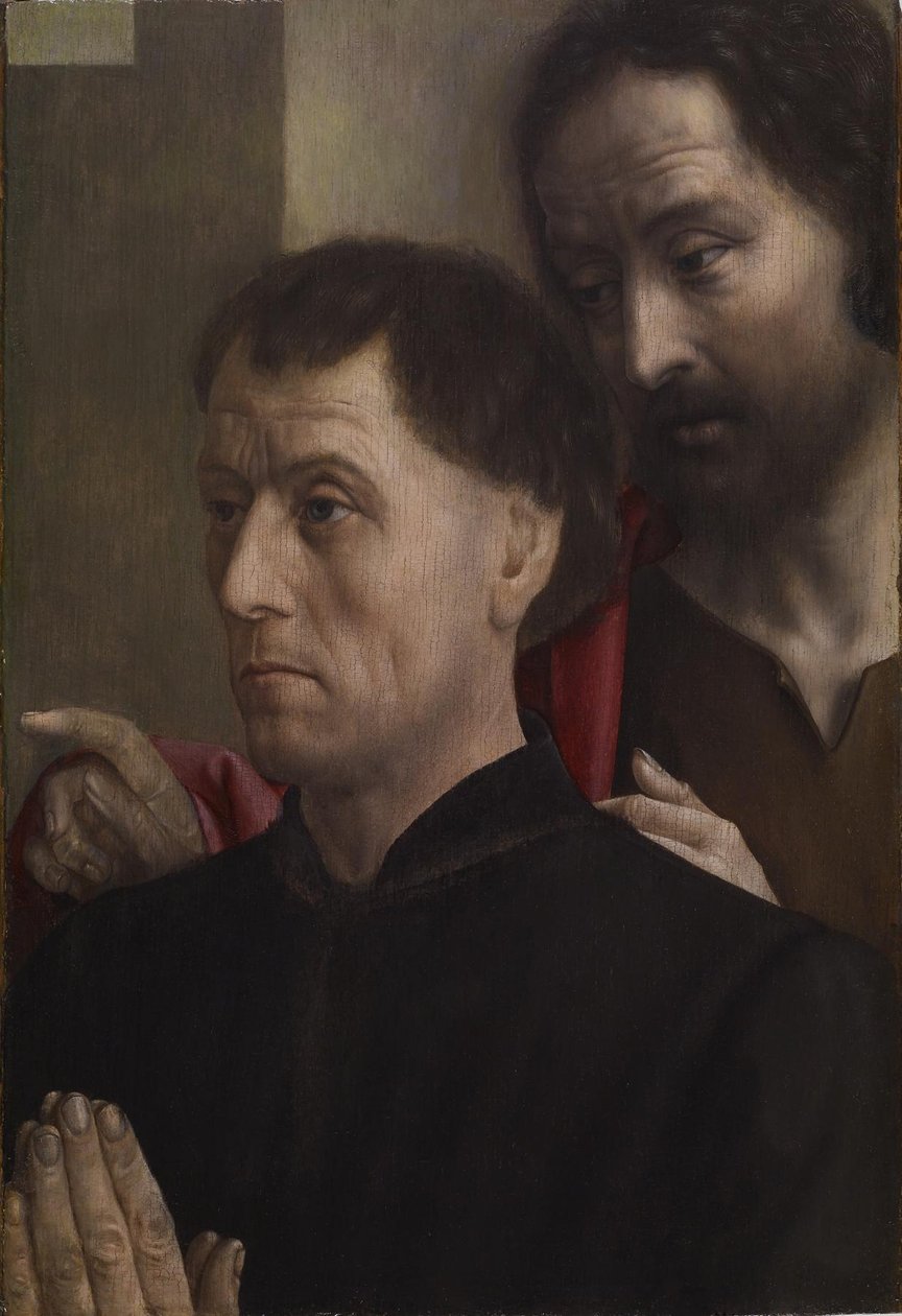 Portret mężczyzny na modlitwie ze św. Janem Chrzcicielem, ok. 1475 (olej na desce) autorstwa Hugo van der Goes
