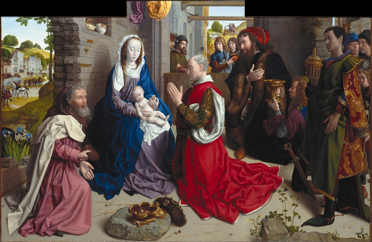 Adoracja królów (ołtarz Monforte) autorstwa Hugo van der Goes