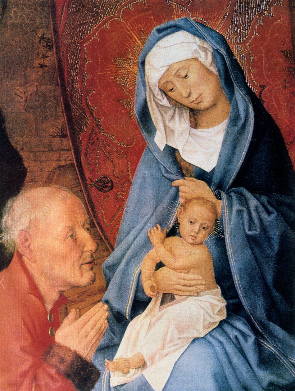 Pokłon Trzech Króli, detal, XV w. autorstwa Hugo van der Goes