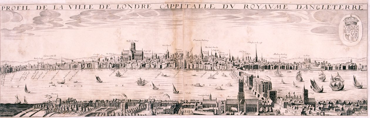Widok Londynu od południa, 1643 autorstwa Hugue Picart