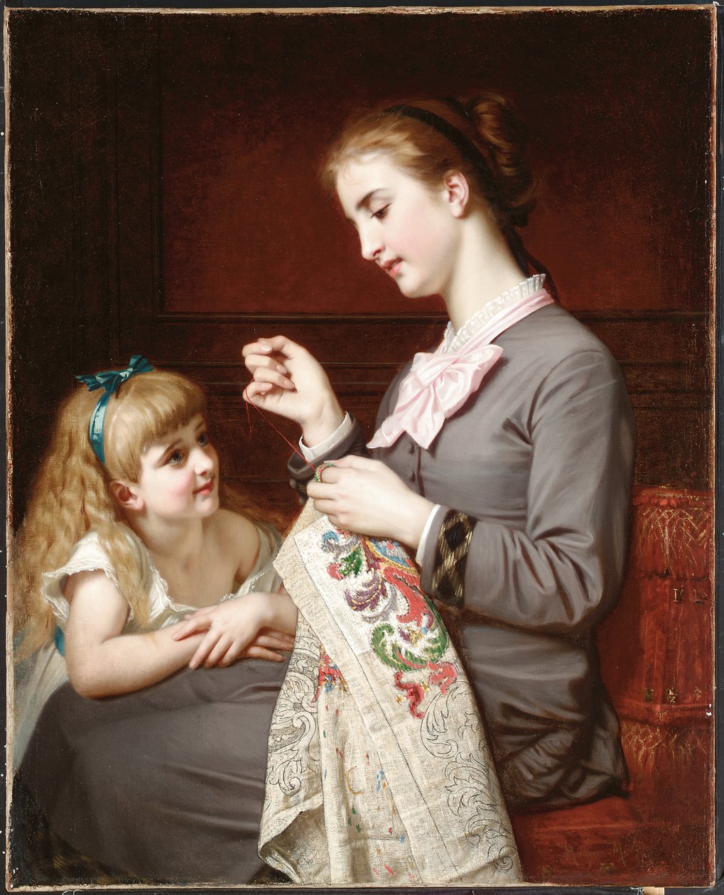 Lekcja haftu autorstwa Hugues Merle
