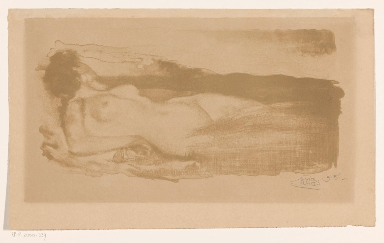 Leżąca naga kobieta autorstwa Huib Luns (signed by artist)