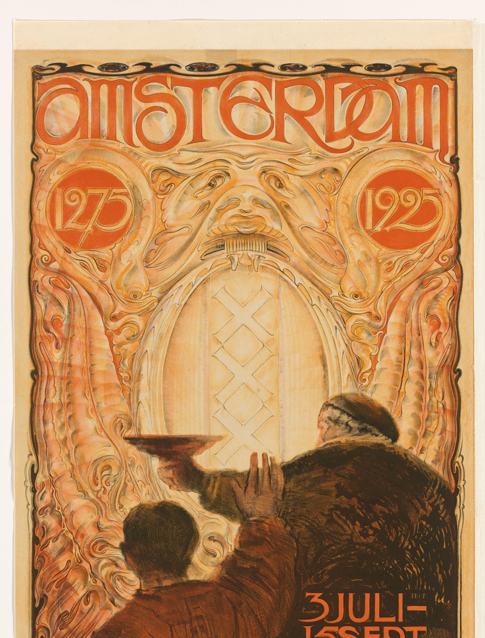 Plakat do wystawy Amsterdam 1275-1925 Amsterdam 1275 1925 (tytuł na obiekcie) autorstwa Huib Luns