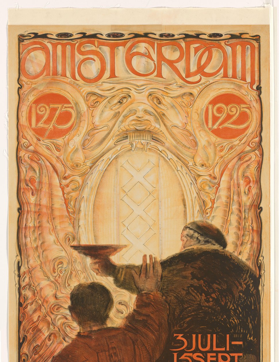 Plakat do wystawy Amsterdam 1275-1925 Amsterdam 1275 1925 (tytuł na obiekcie) autorstwa Huib Luns