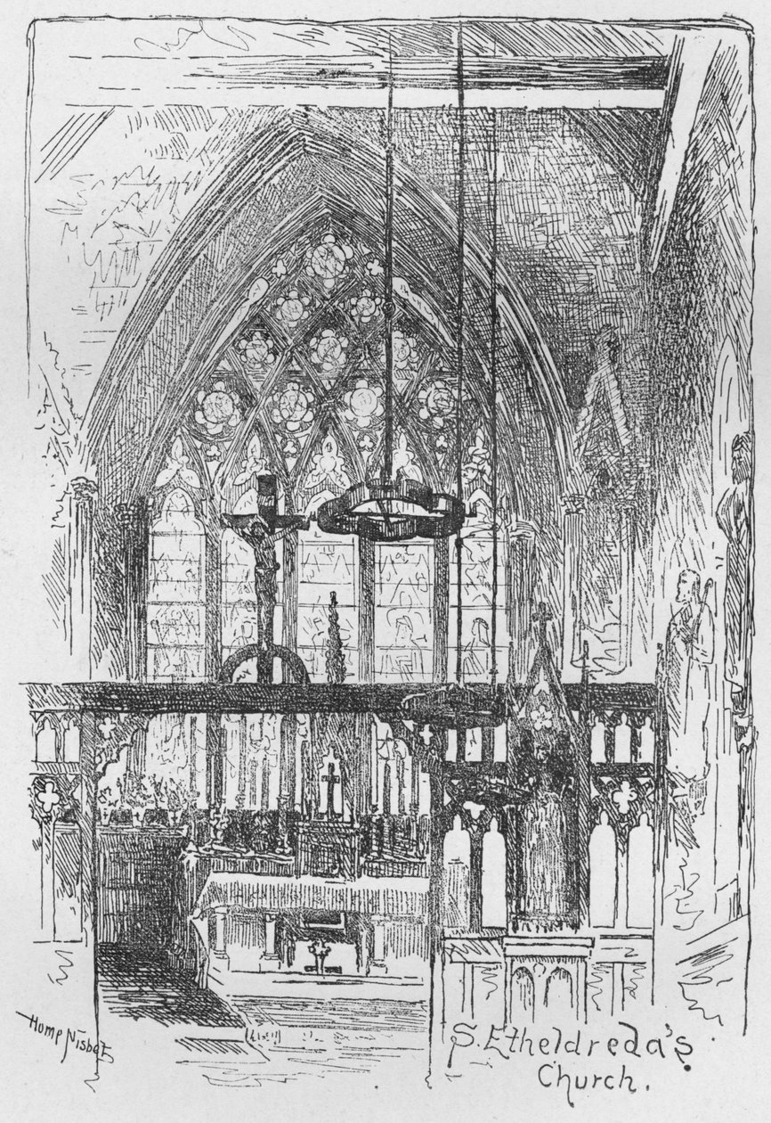 Kościół św. Etheldreda, 1890 autorstwa Hume Nisbet