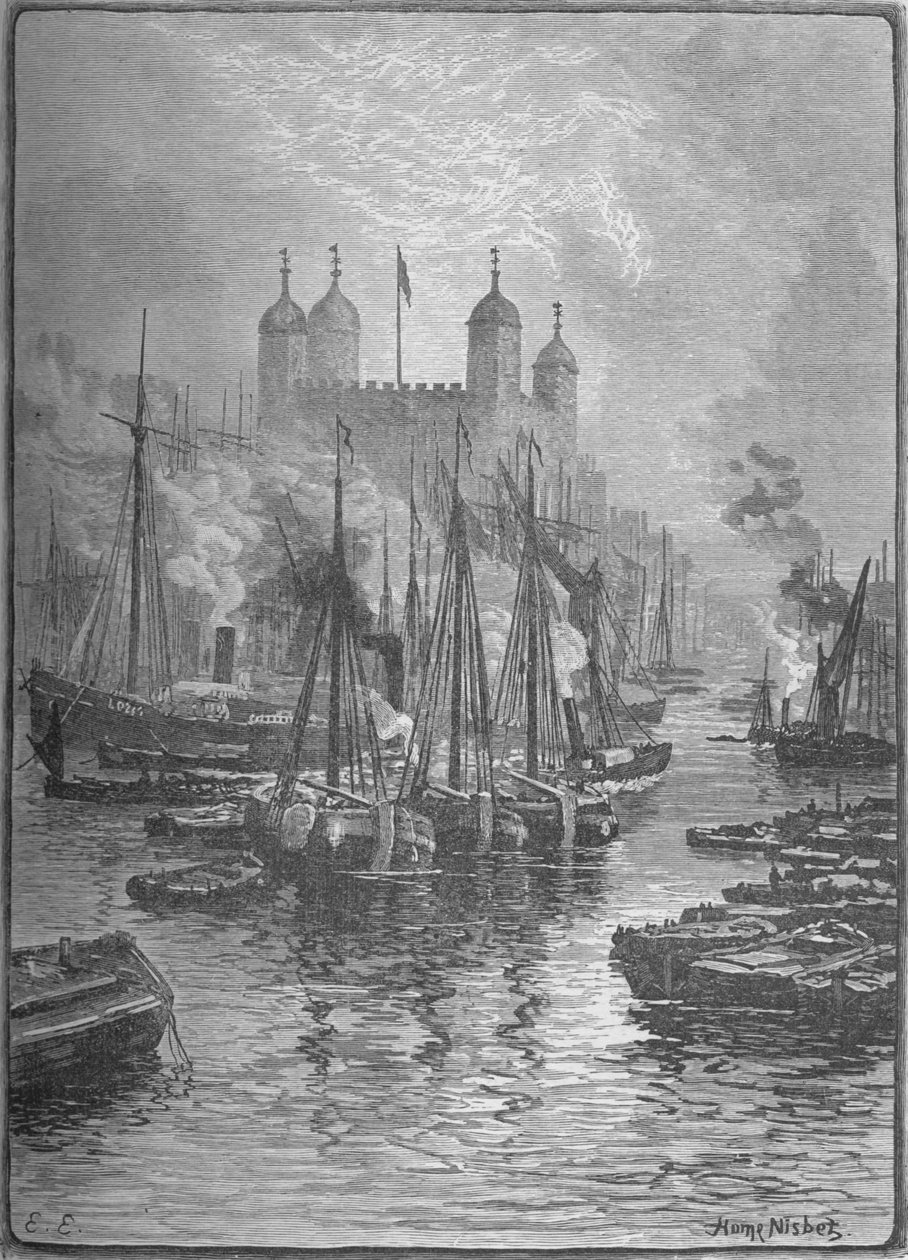 Widok na wieżę z London Bridge, 1890 autorstwa Hume Nisbet