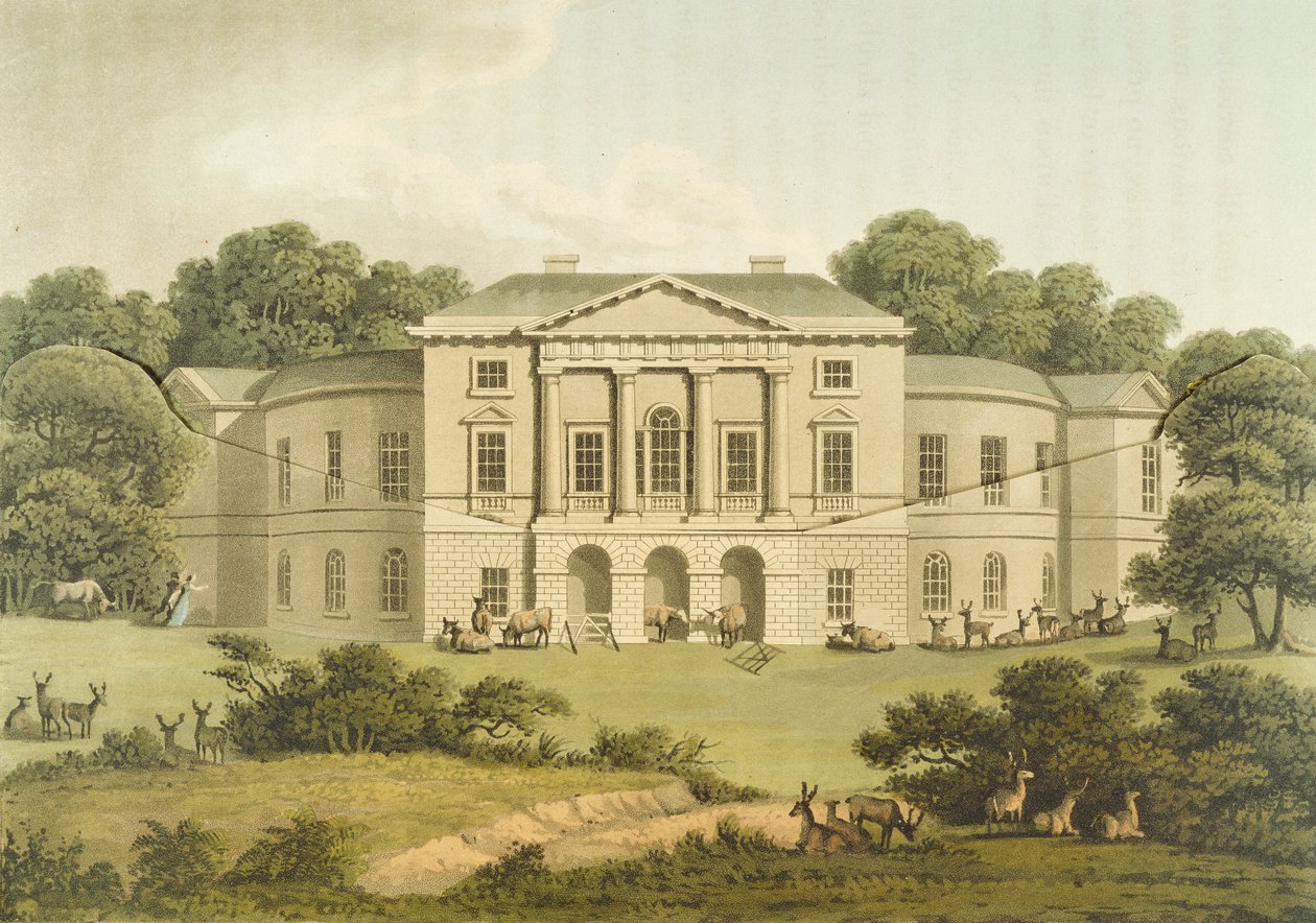 Lord Sidmouth, Richmond Park, z „Fragmenty teorii i praktyki ogrodnictwa krajobrazowego”, 1816 autorstwa Humphry Repton