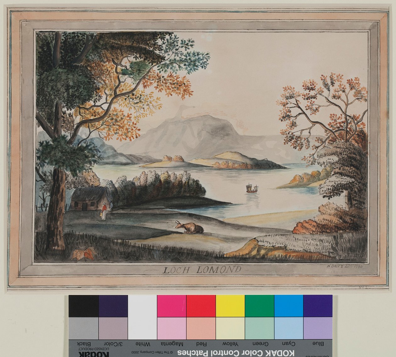 Loch Lomond (akwarela na papierze) autorstwa Humphry Davy
