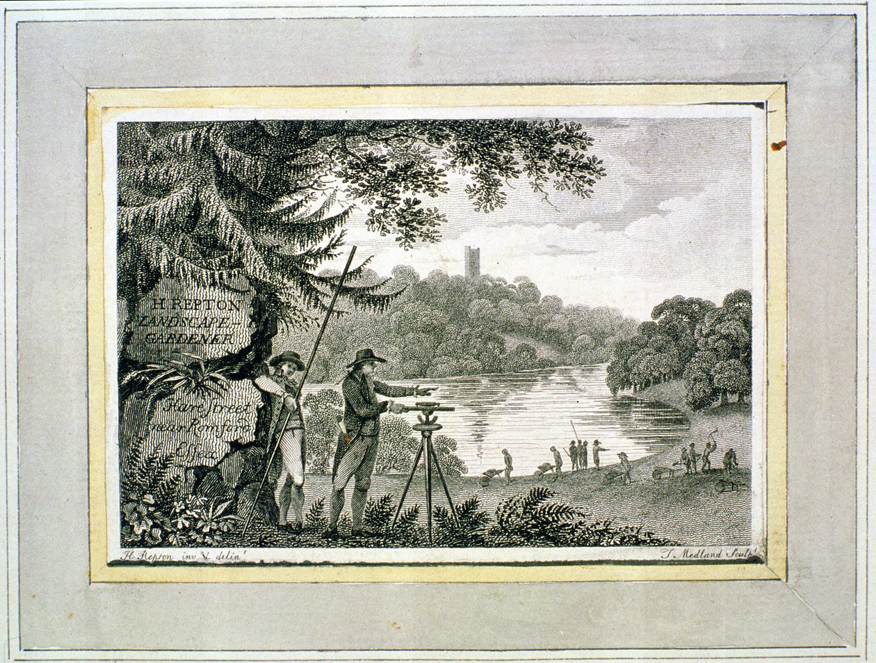 Karta telefoniczna Humphreya Reptona, wyryta przez Thomasa Medlanda (fl.1808-22) autorstwa Humphry Repton