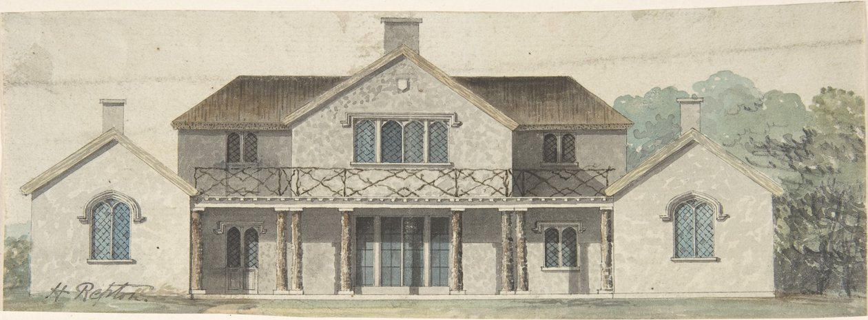 Projekt ozdobnego domku w stylu tudorowskim autorstwa Humphry Repton