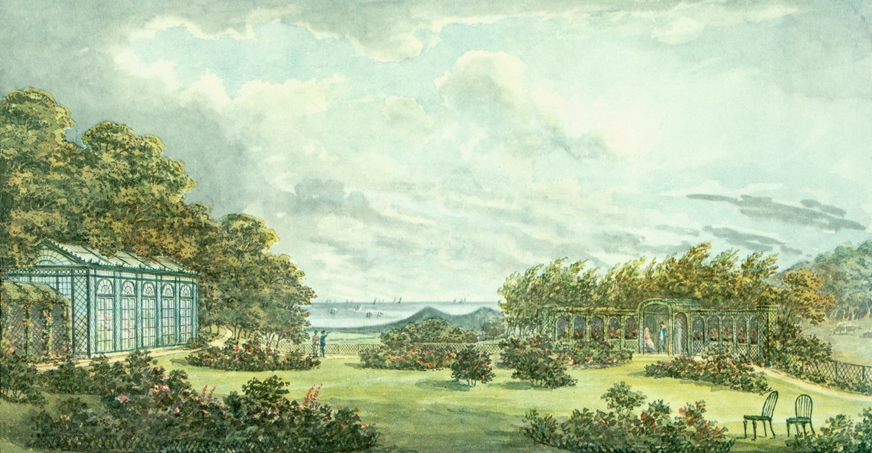 Czerwona Księga dla Sheringham Hall, ok. 1812 r. autorstwa Humphry Repton