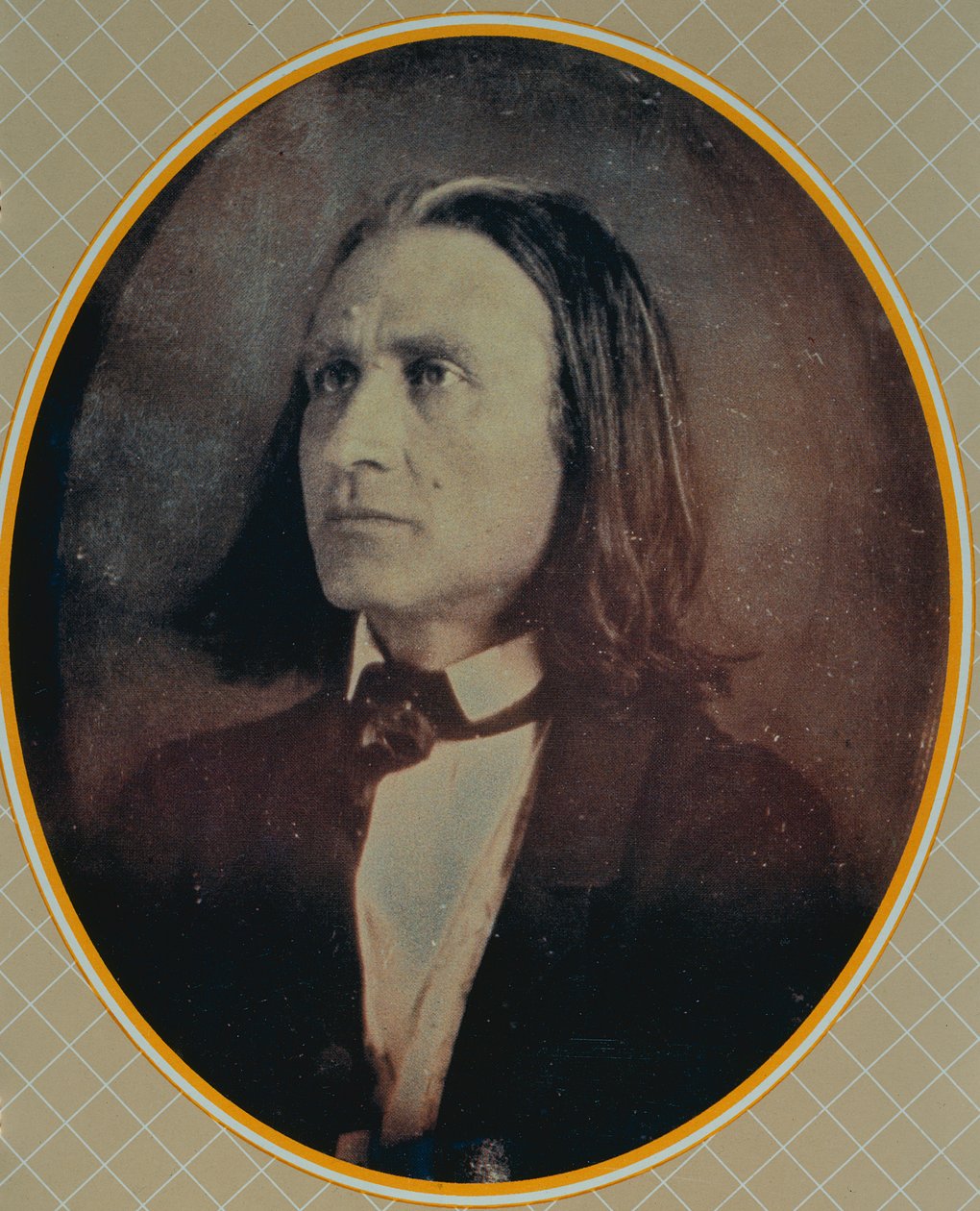 Reprodukcja dagerotypu Franciszka Liszta (1811-86) wykonana ok.1856 autorstwa Hungarian School