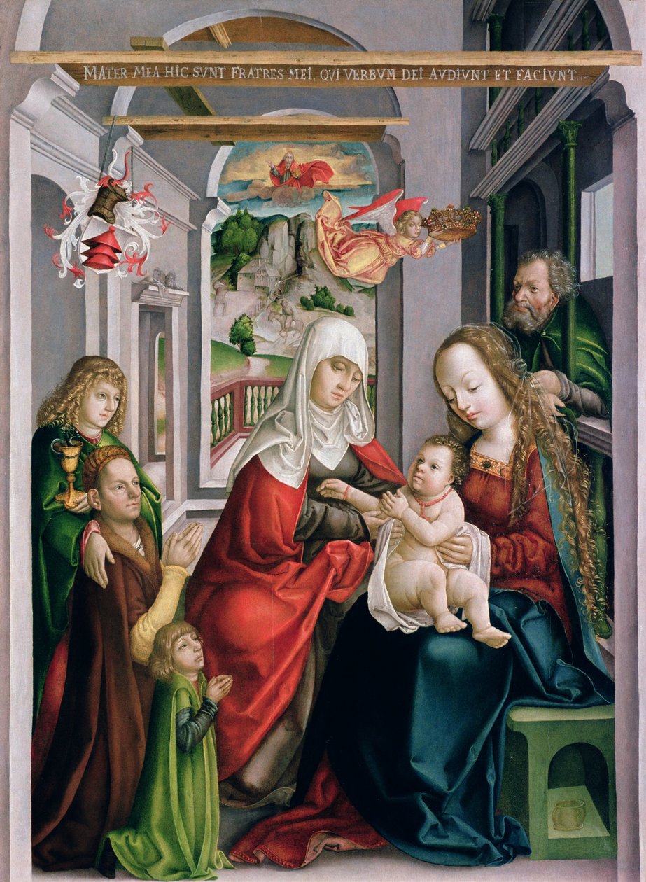 Św. Anna z Dziewicą z Dzieciątkiem, Eperjes, ok. 1520 (tempera na drewnie sosnowym) autorstwa Hungarian School