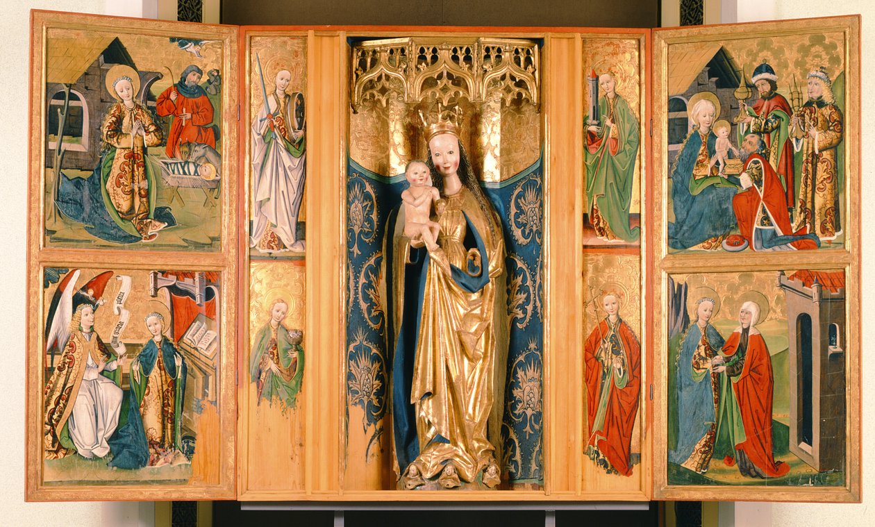 Ołtarz Marii Panny z Szepeszely, ok. 1480 (tempera na desce) autorstwa Hungarian School