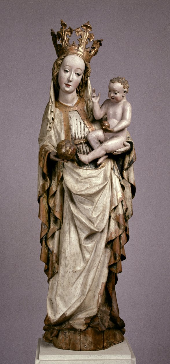 Dziewica z Dzieciątkiem z kościoła św. Filipa i św. Jakuba w Toporc, ok. 1420 (drewno malowane i złocone) autorstwa Hungarian School