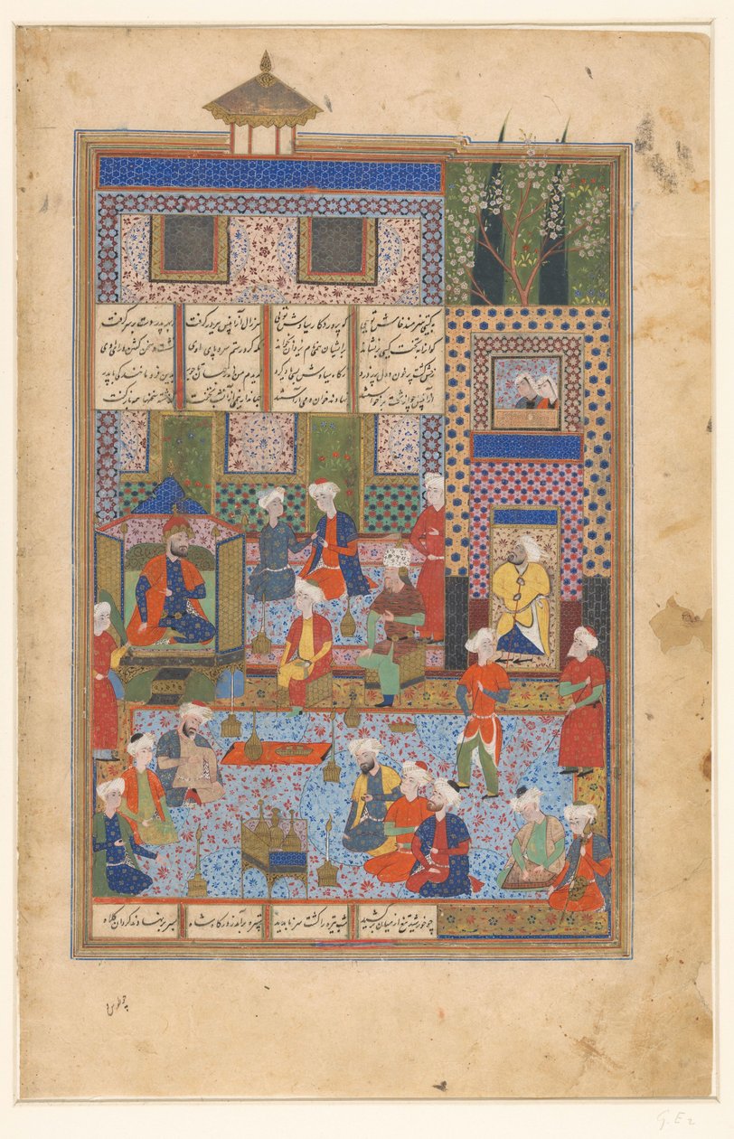 Rustam żegna się z Shah Kai Khusrau autorstwa Husain Mirza Baiqara van Herat (manner of)