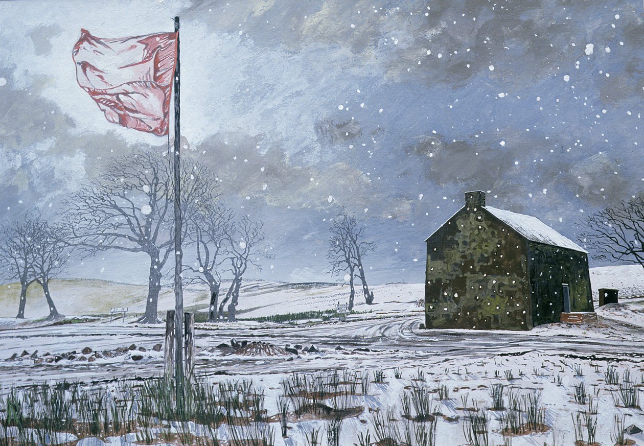 Drovers Arms and the Red Flag, niedaleko Garth, 1992 (gwasz na karcie) autorstwa Huw S. Parsons