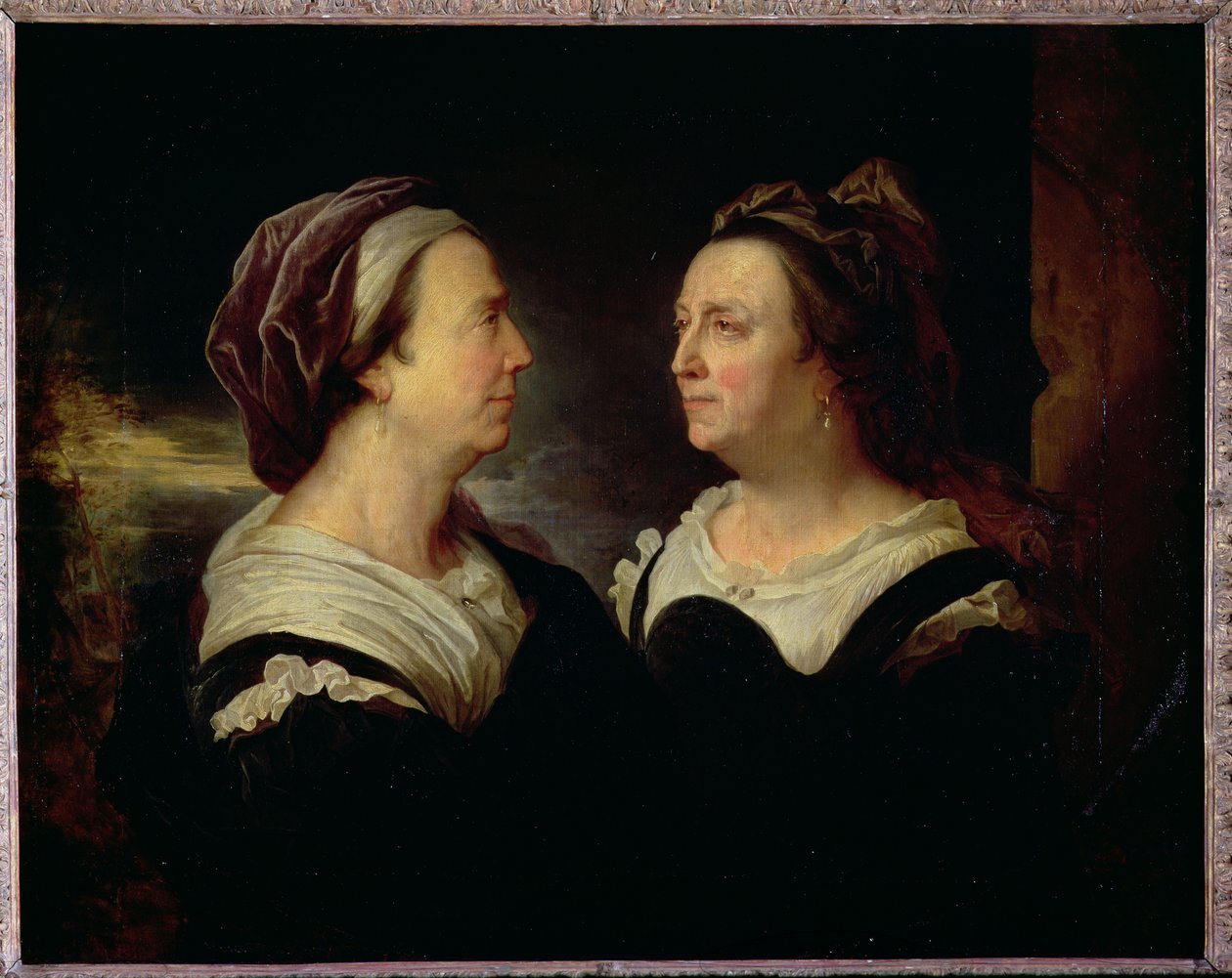 Podwójny portret Marie Serre, matki artysty, 1695 autorstwa Hyacinthe Francois Rigaud