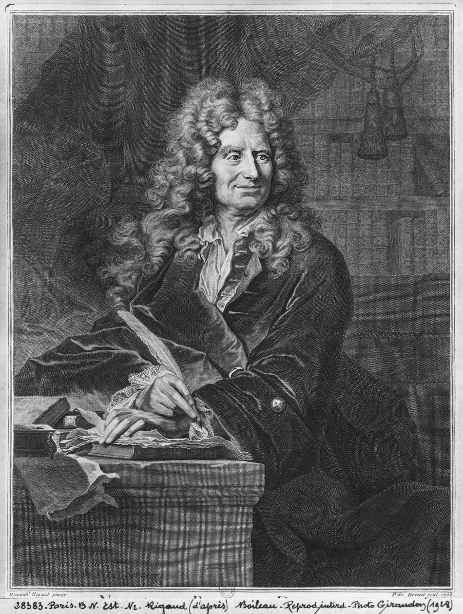 Portret Nicolasa Boileau, znanego jako Boileau-Despreaux, 1706 autorstwa Hyacinthe Francois Rigaud
