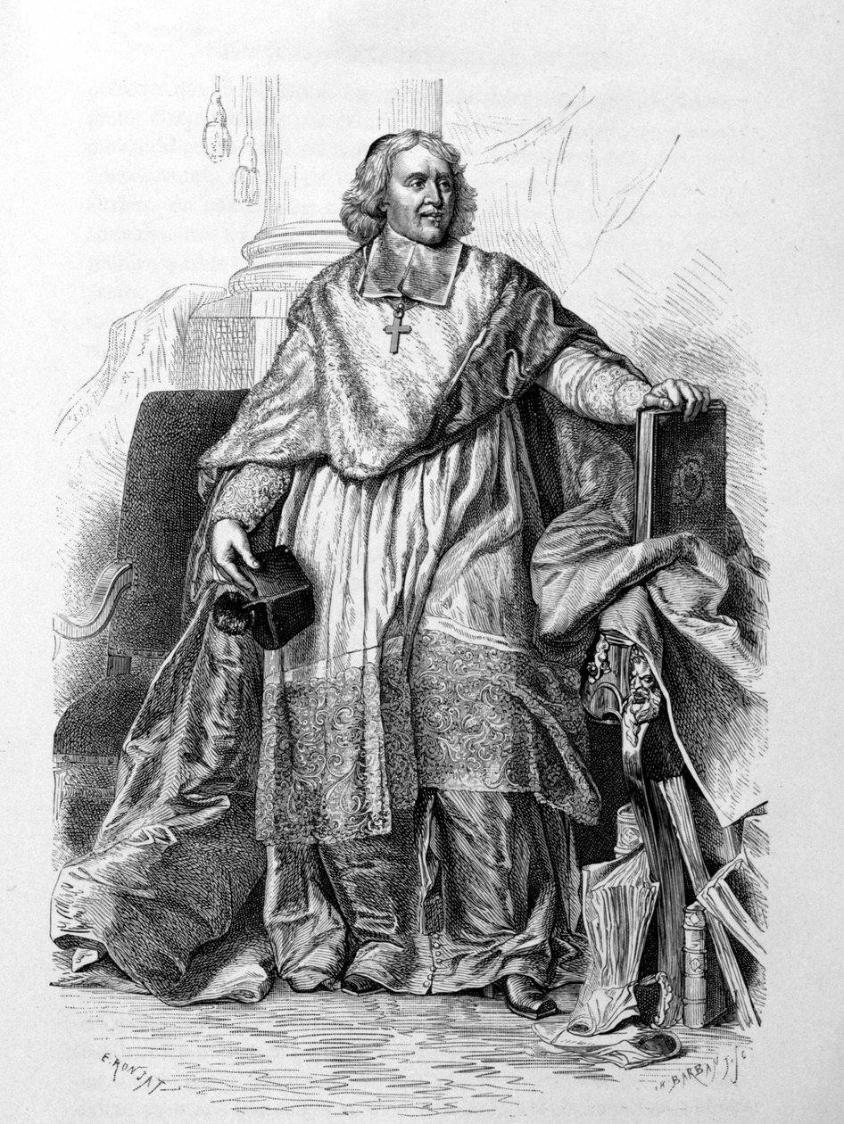 Grawerowany portret Jacques-Benigne (Jacques Benigne) Bossueta, biskupa Meaux według Hyacinthe Rigaud (Musée du Louvre) - w „Histoire de France” Guizota autorstwa Hyacinthe (after) Rigaud