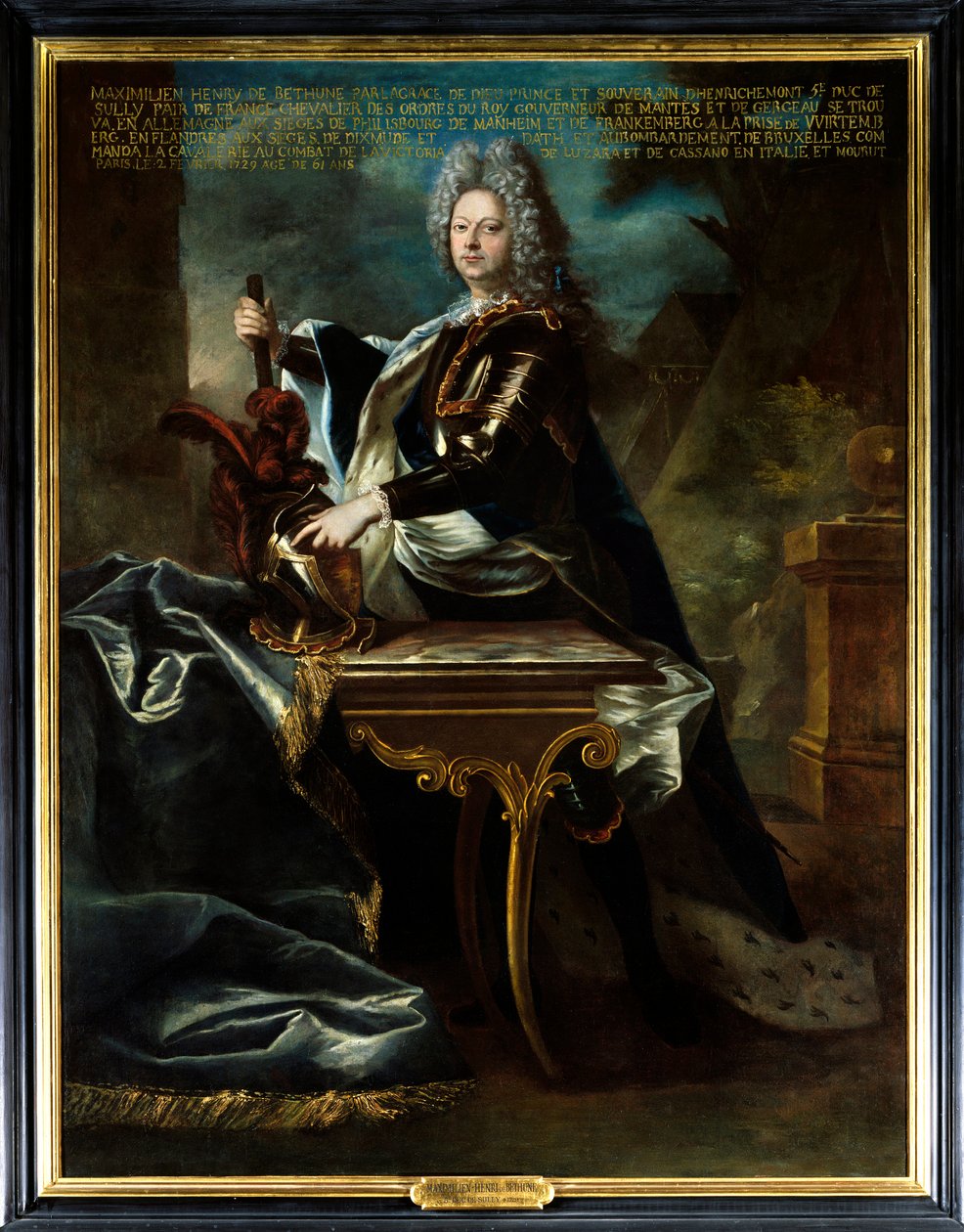 Portret Maksymiliana Henryka VI z Bethune, piątego księcia Sully (1669-1729). Obraz przypisywany Hiacyntowi Rigaudowi (1659-1743). Olej na płótnie. Obowiązkowa wzmianka: Sully sur Loire, Chateau de Sully - Portret Maksymiliana Henryka VI de Bethune, piąteg autorstwa Hyacinthe (attr. to) Rigaud