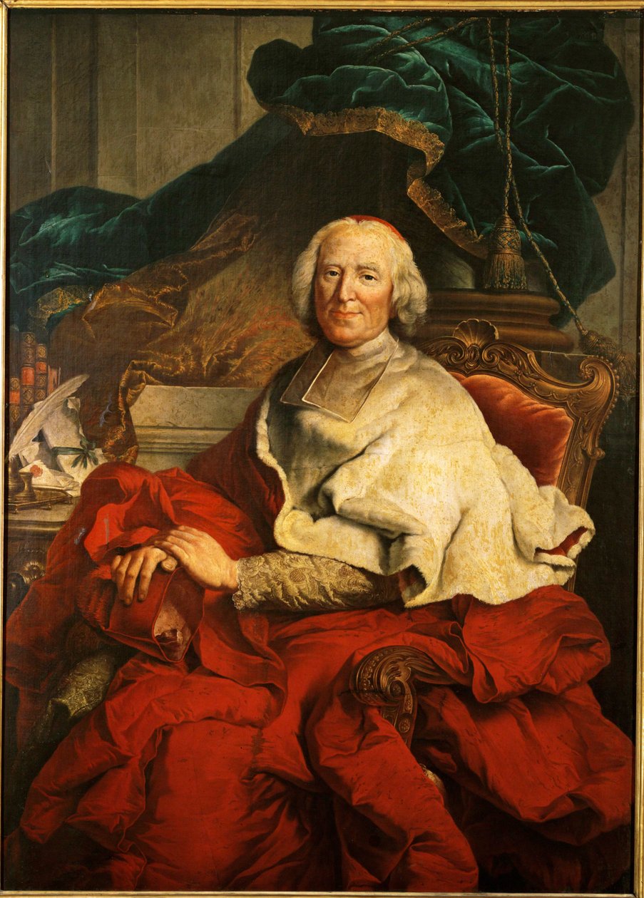 Kardynał Andre-Hercule de Fleury, główny minister króla Ludwika XV ... (olej na płótnie) autorstwa Hyacinthe (studio of) Rigaud