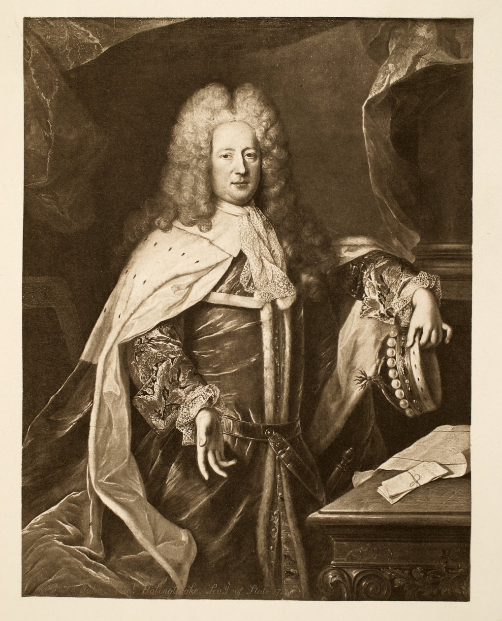 Henry St. John, Viscount of Bollingbroke, pub. 1902 (kolotypia) autorstwa Hyacinthe Francois Rigaud