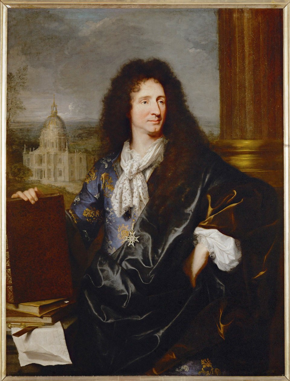 Jules Hardouin-Mansart, pierwszy architekt i nadzorca budynków królewskich, namalowany 1685 ... autorstwa Hyacinthe Francois Rigaud