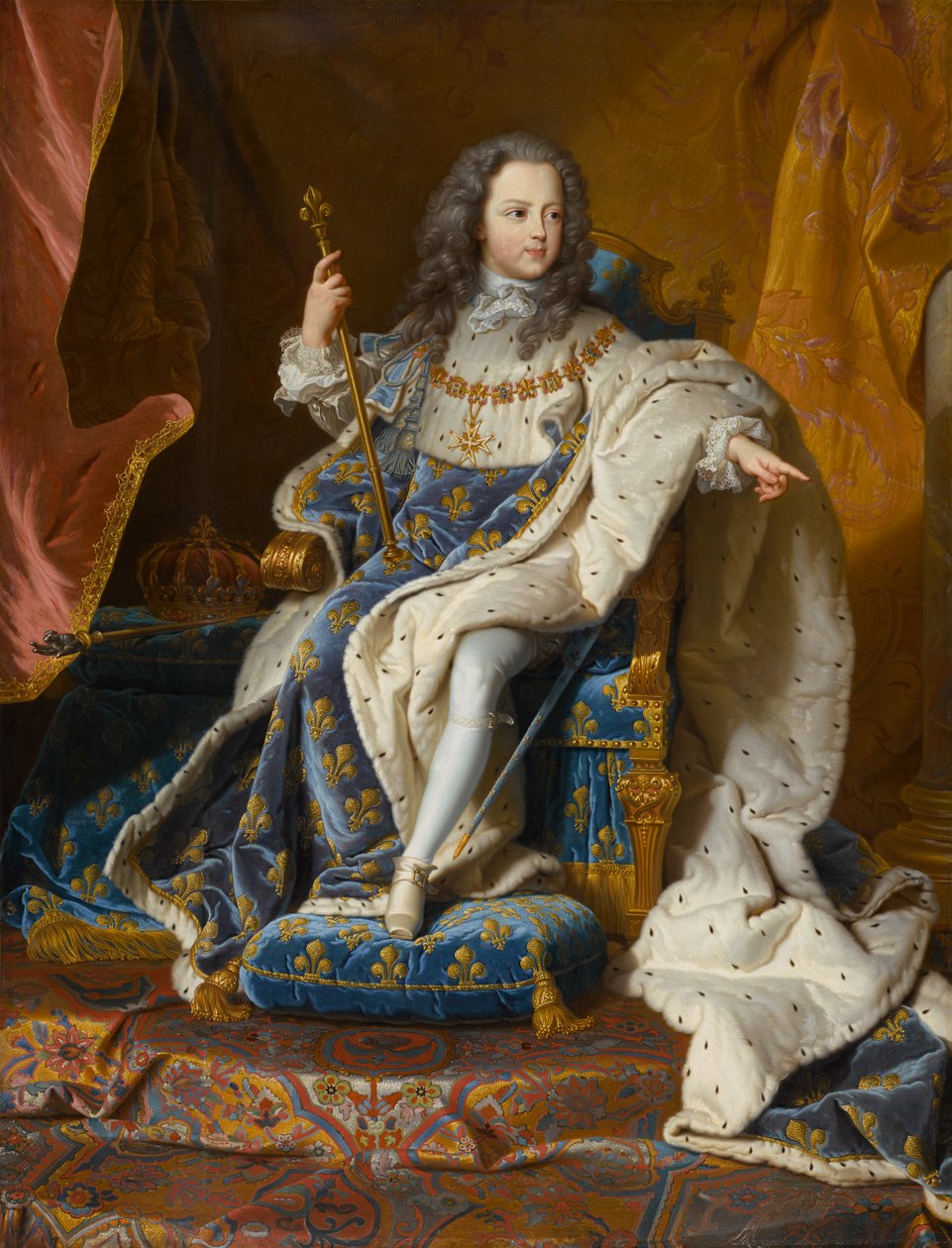 Ludwik XV (1710-1774), ok. 1715-1717 (olej na płótnie) autorstwa Hyacinthe Francois Rigaud
