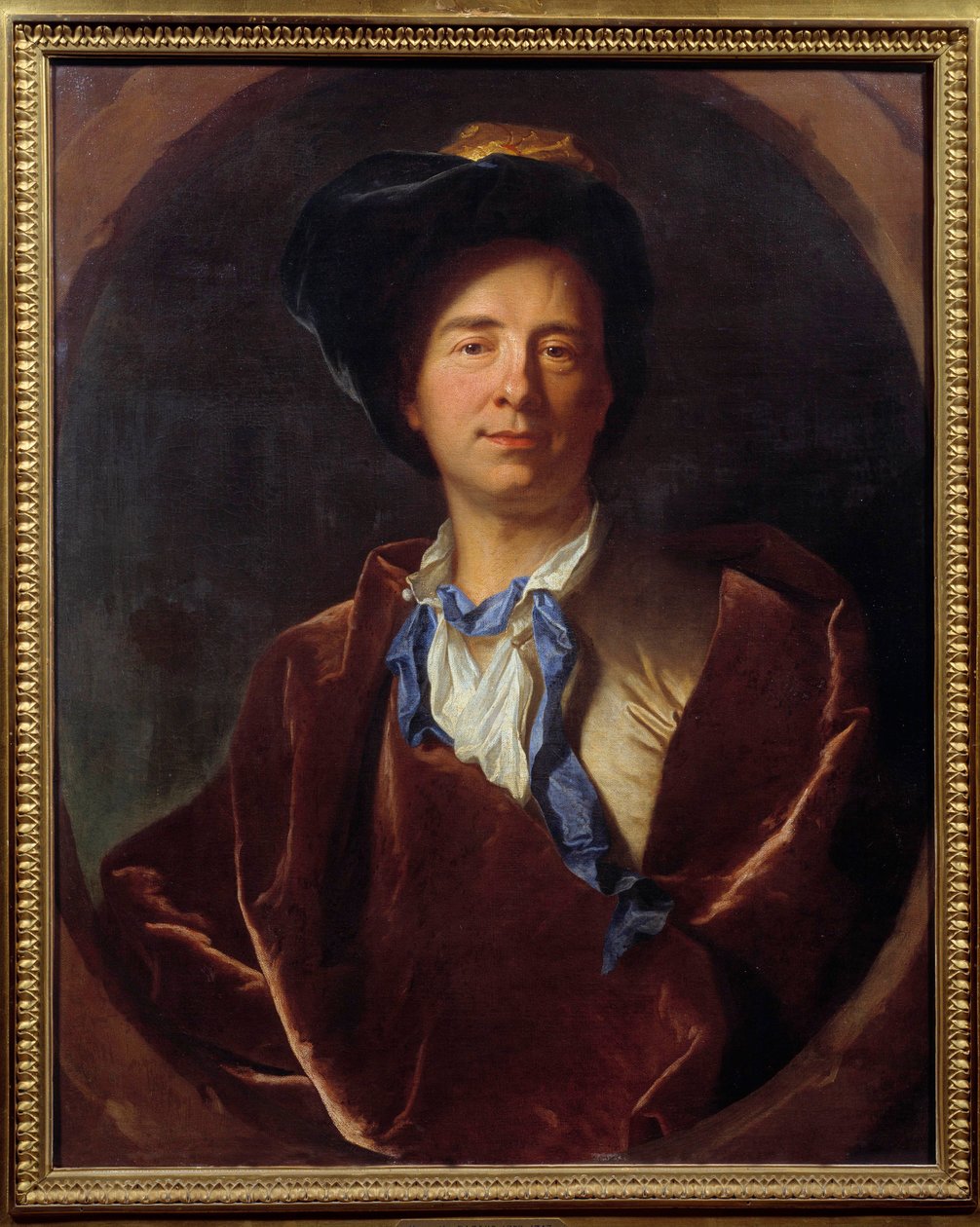 Portret Bernarda Le Bouyer (Le Bovier) de Fontenelle (1657-1757), francuskiego pisarza Obraz Hyacinthe Rigaud (1659-1743) 1713 Nd. 0,79x0,63 m Montpellier, Muzeum Fabre - Portret Bernarda Le Bouyer (Le Bovier) de Fontenelle (1657-1757), francuskiego pisarz autorstwa Hyacinthe Francois Rigaud