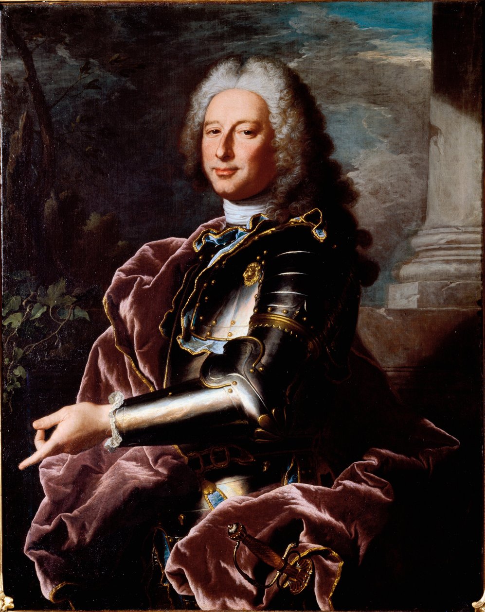 Portret Giovanniego (Gian) Francesco II Brignole Sale (Jean Francois II Brignole-Sale) (1695-1760) Doge of Genes i ambasador Republiki Genes we Francji pod obrazem Ludwika XV autorstwa Hyacinthe Rigaud (1659-1743) 1737-1739 Ciemny. 101,5x80,2 cm Geny, autorstwa Hyacinthe Francois Rigaud