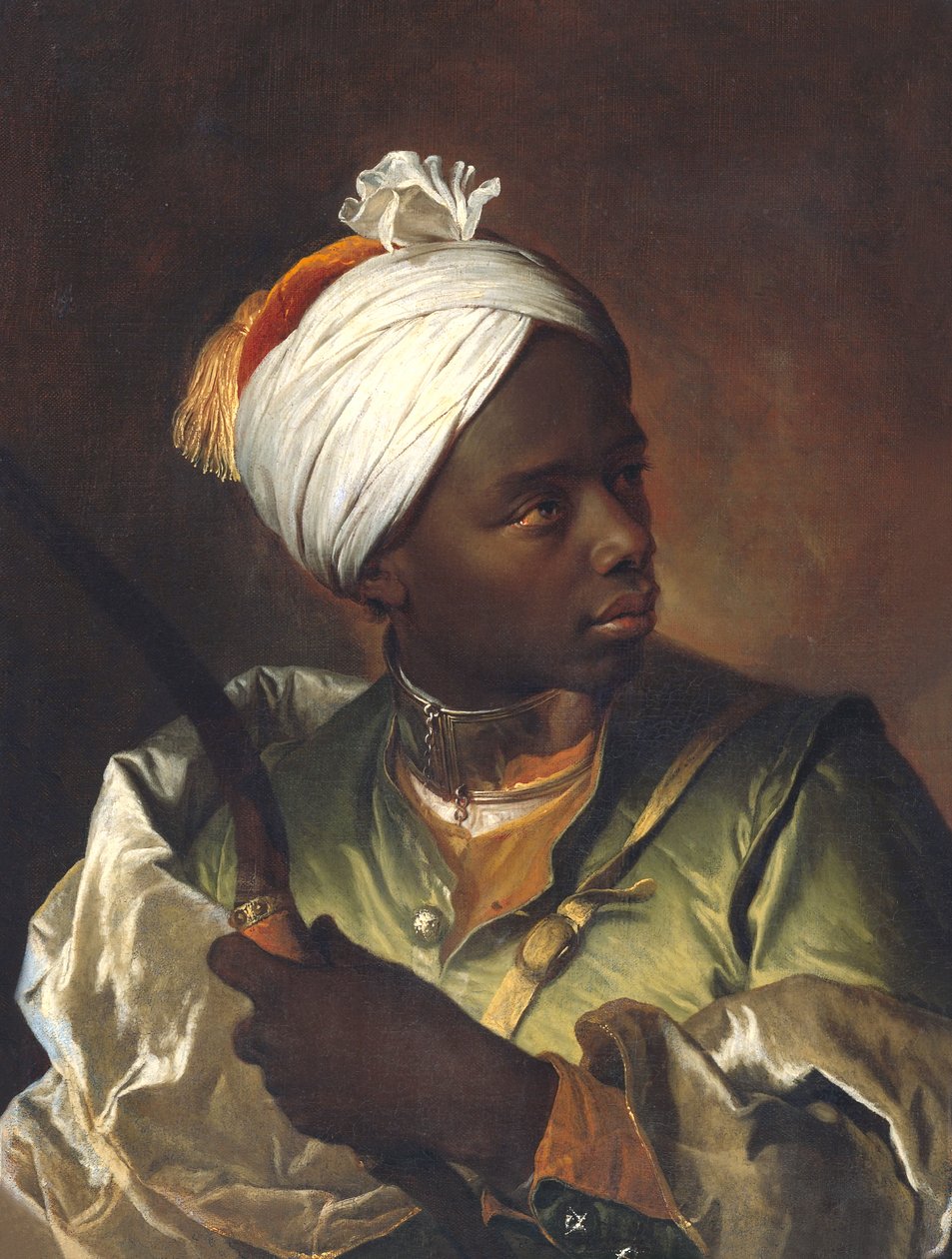 Portret czarnoskórego mężczyzny trzymającego łuk, ok. 1697 (olej na płótnie) autorstwa Hyacinthe Francois Rigaud