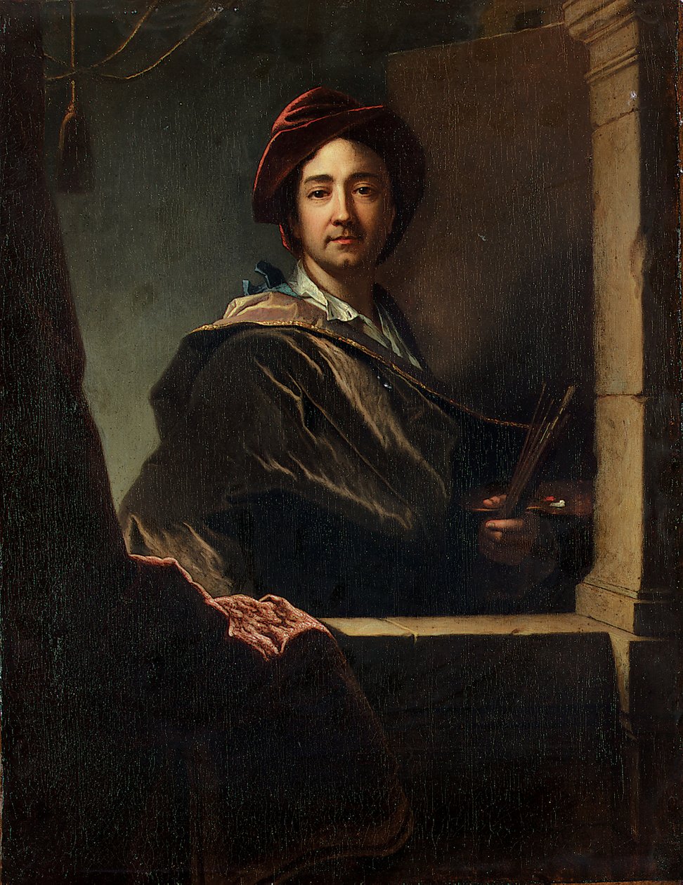 Portret artysty, do połowy długości, na skrzydle, 1712 autorstwa Hyacinthe Francois Rigaud