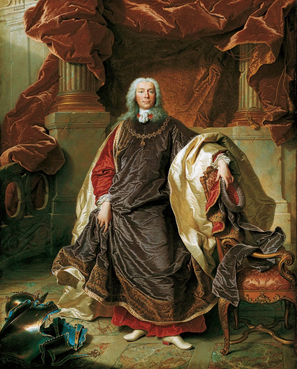 Portret księcia Józefa Wenzela I z Liechtensteinu 1696-1772, 1740. autorstwa Hyacinthe François Honoré Rigaud