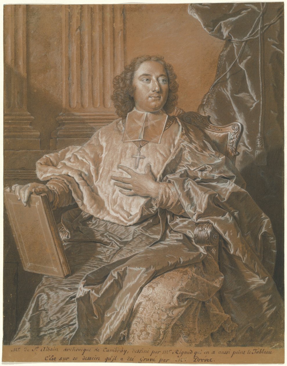 Monsignore Charles de Saint-Albin, arcybiskup Cambrai autorstwa Hyacinthe Rigaud
